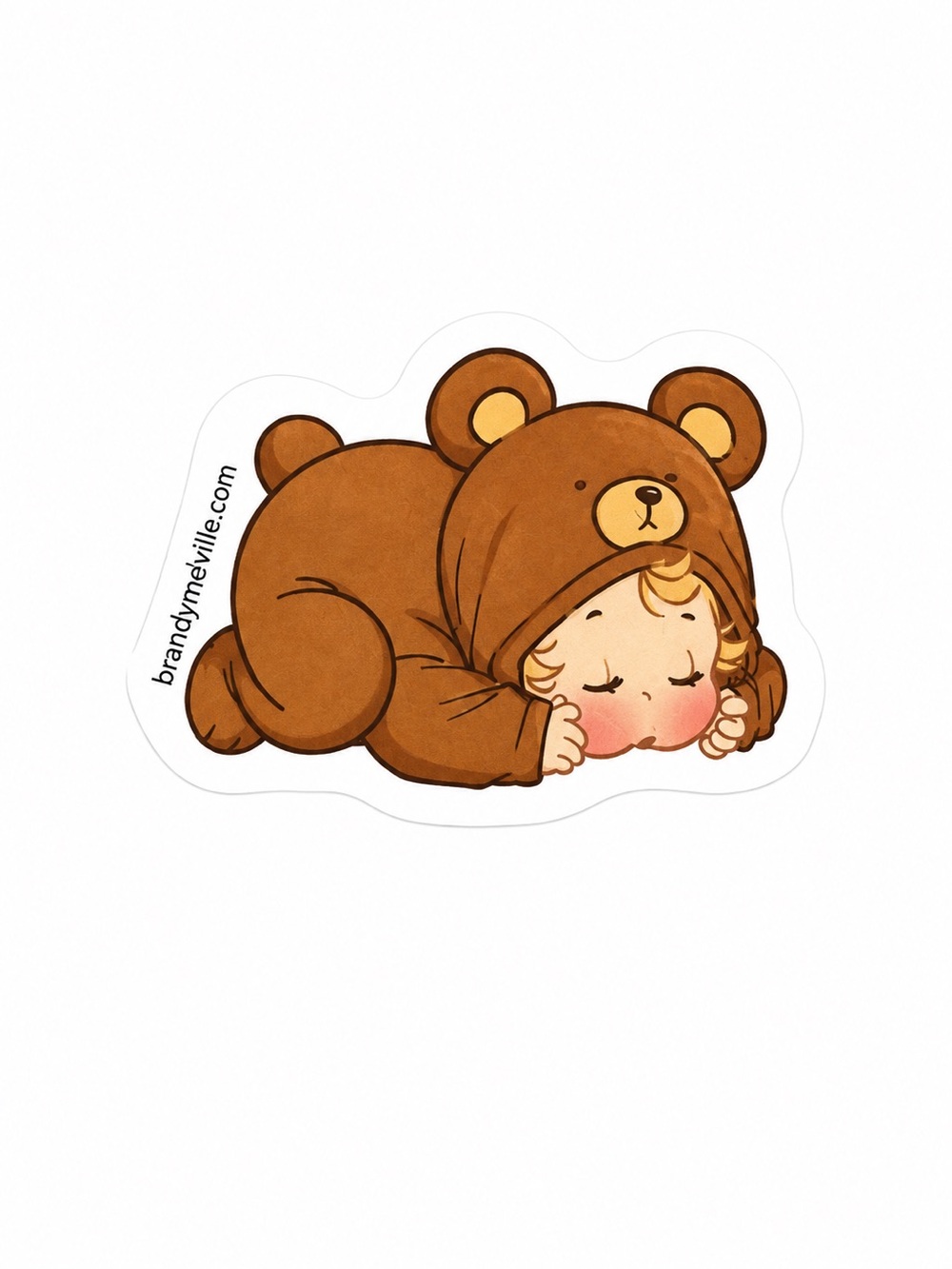 Brandy Melville Brown Bear Onesie Baby Sticker